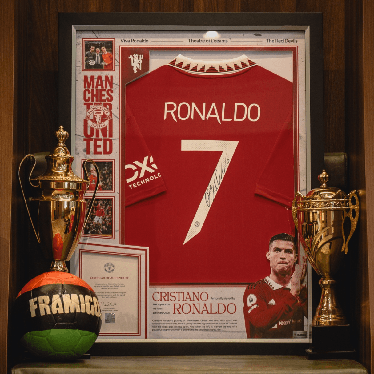 Khung áo đấu Cristiano Ronaldo - Manchester United Home 22/23