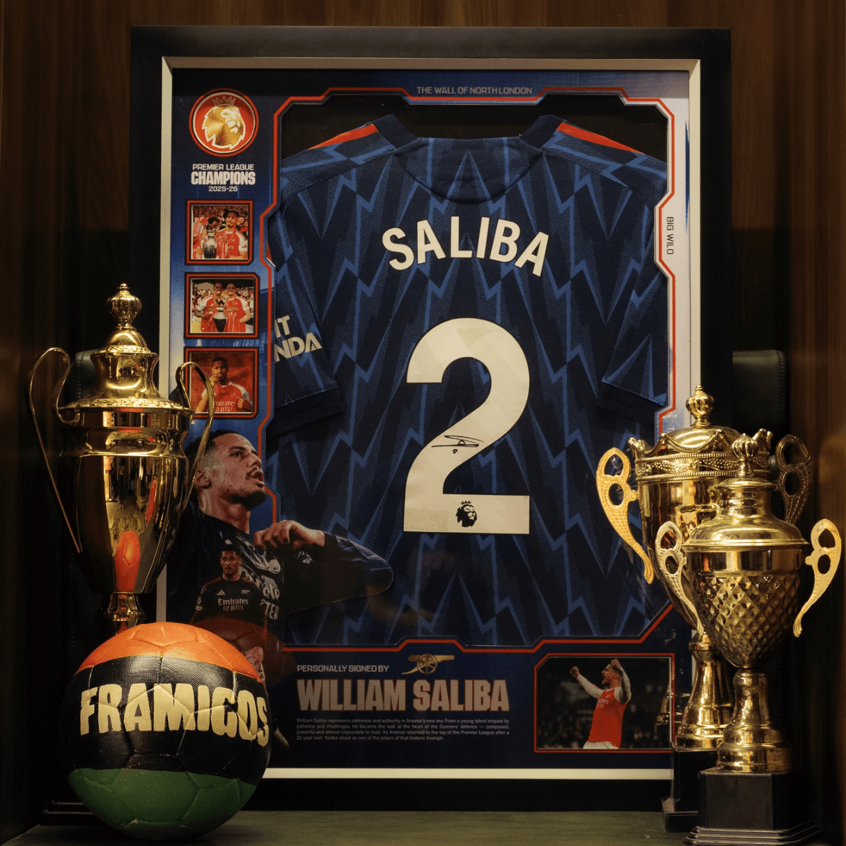 Khung áo đấu chữ ký William Saliba